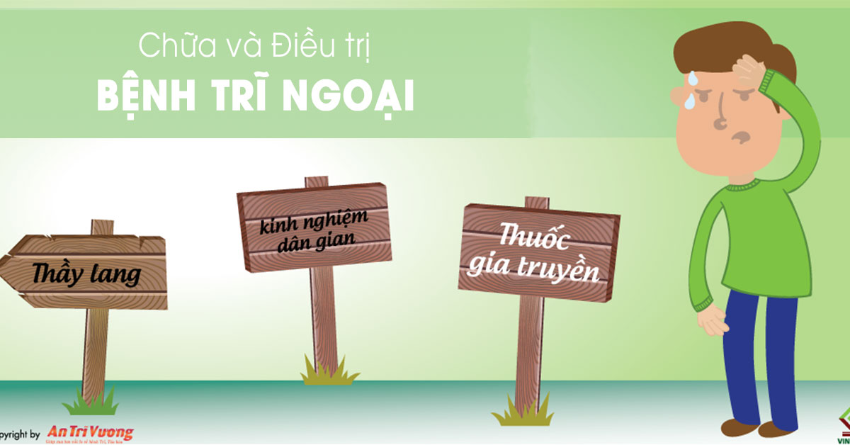 Banner “Chữa và điều trị bệnh trĩ ngoại” với các phương pháp thảy lang, kinh nghiệm dân gian và thuốc gia truyền