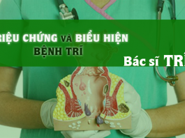 Ảnh bìa “Triệu chứng và biểu hiện bệnh trĩ” với hình giải phẫu
